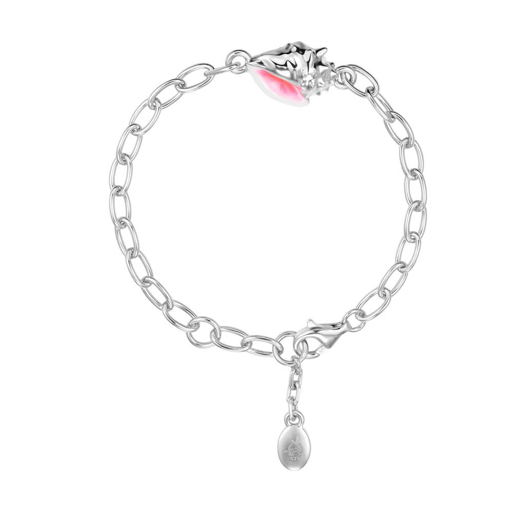 Sterling Silver enamel conch shell bracelet