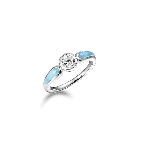 Larimar & Swarovski Ring