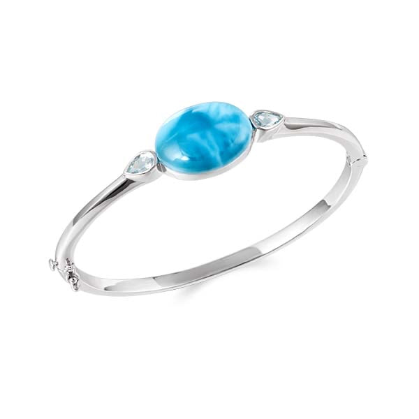 Oval Larimar Bangle