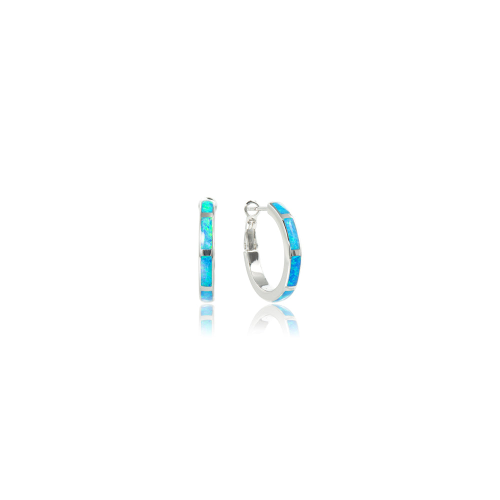 Blue Opal Hoops (small)