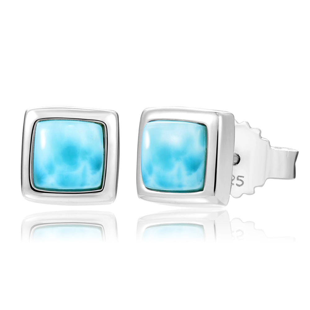 Larimar Square Stud Earrings