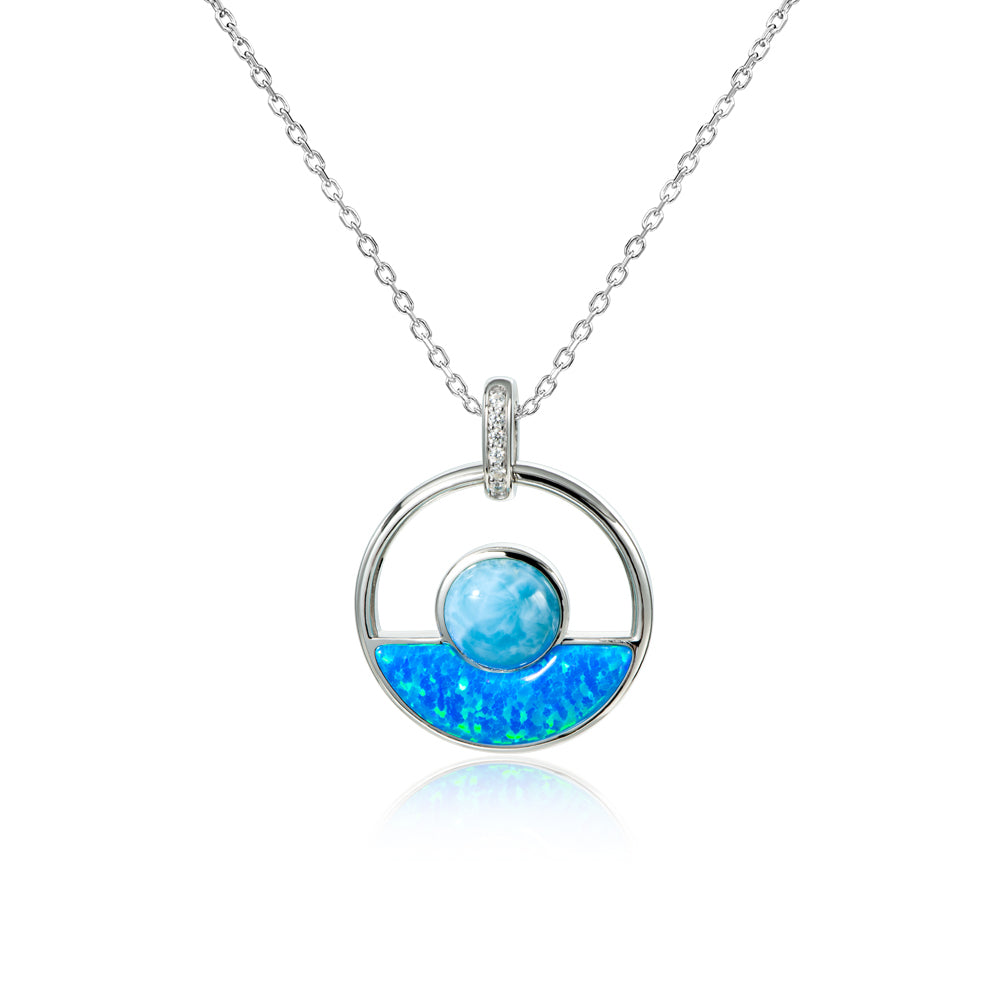 Opal & Larimar Sunrise Pendant