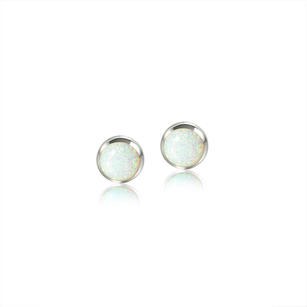 White Opal Studs