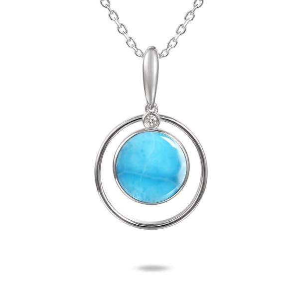 Larimar Circle Abstract Pendant