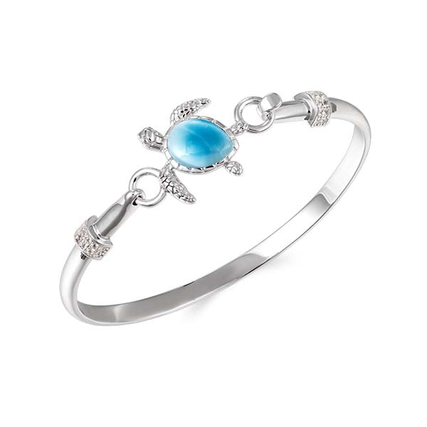 Sterling Silver Larimar turtle bangles bracelet