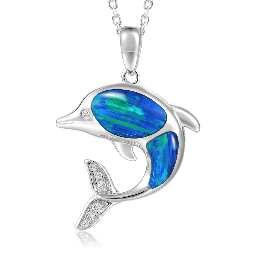 Green Opal Dolphin Pendant