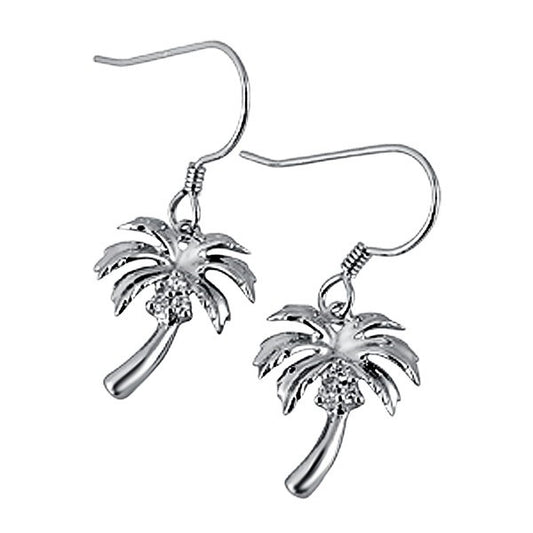 Sterling Silver Palm Tree Dangling earrings