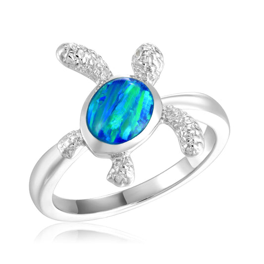 Green Opal Turtle Ring