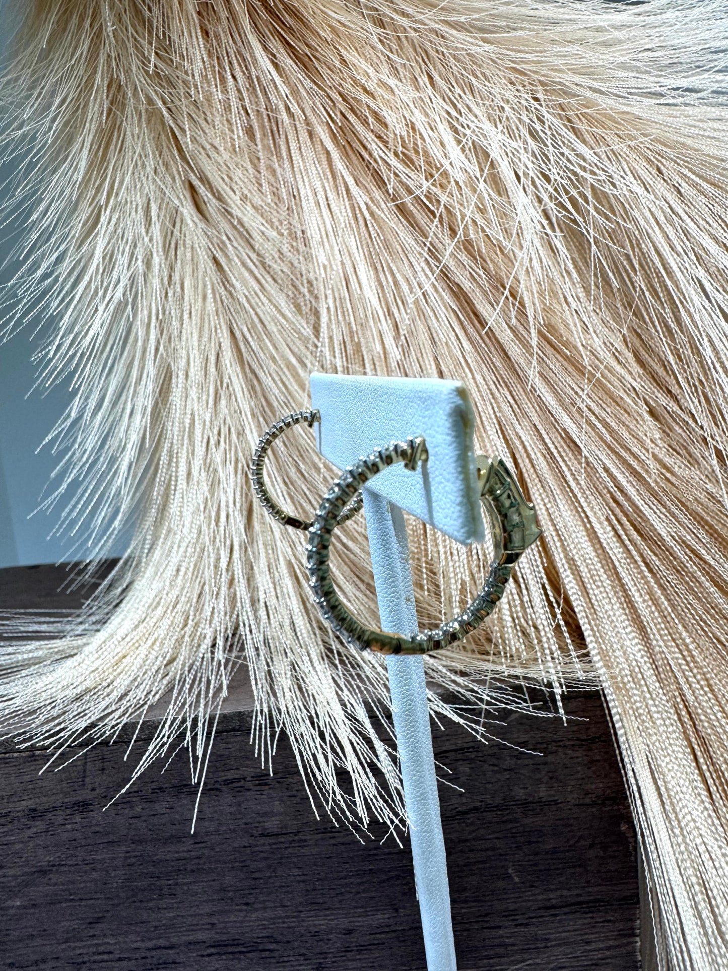 10K Yellow Gold In & Out diamond hoop earrings - 1/2ctw (3.2g)