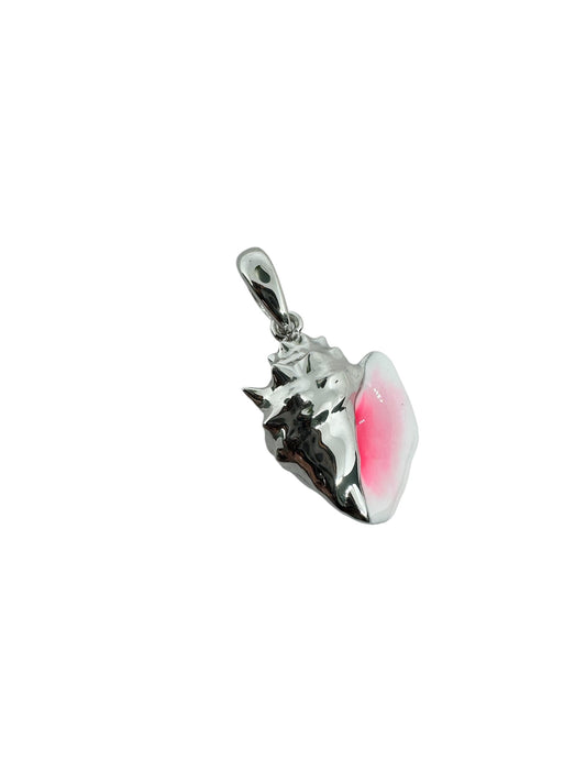 Pink & White Enamel Conch Shell