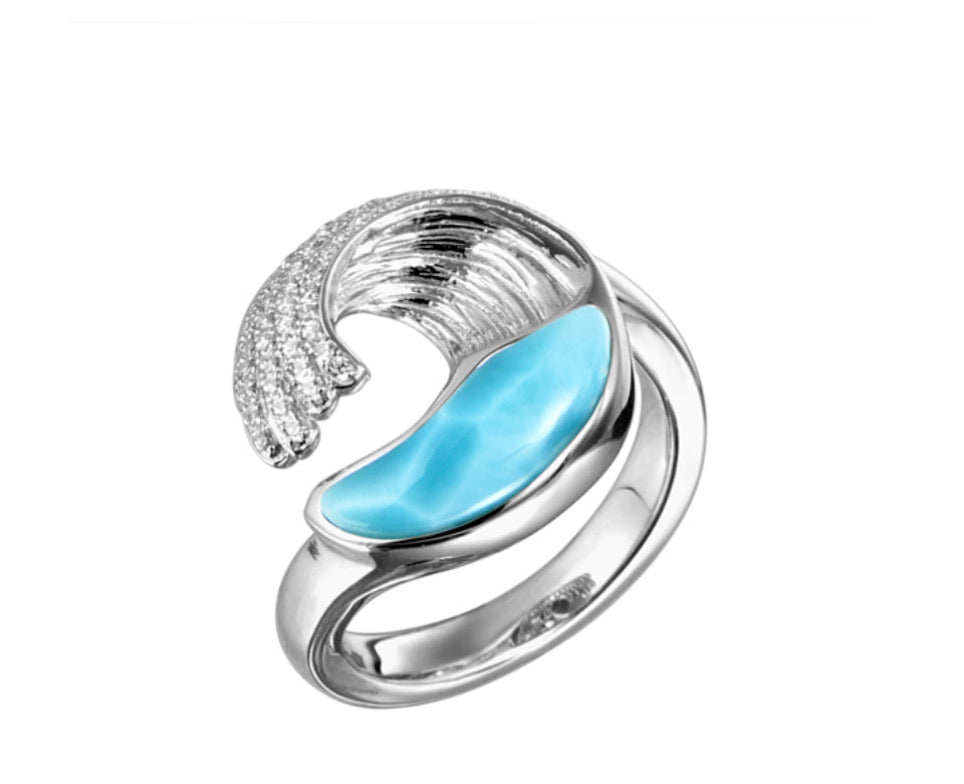 Larimar Wave Ring