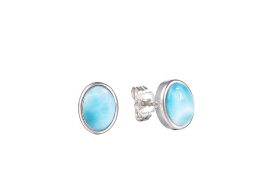 Larimar Oval Stud Earrings