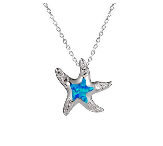 Opal Starfish Pendant