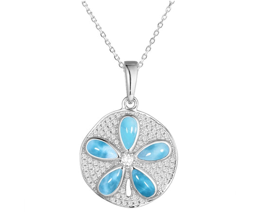 Larimar Sand Dollar Pendant