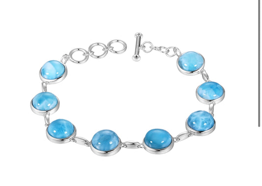 Round Larimar Bracelet