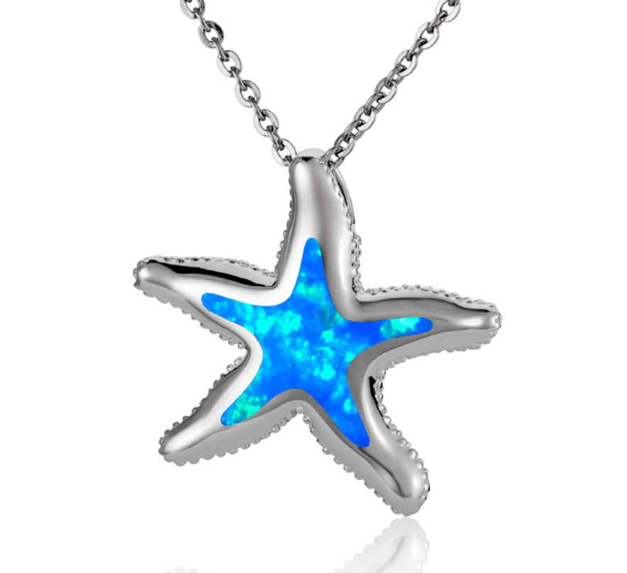 Opal Starfish Pendant