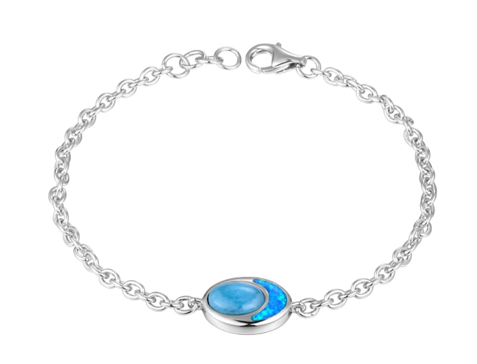 Larimar & Opal Oval Bracelet