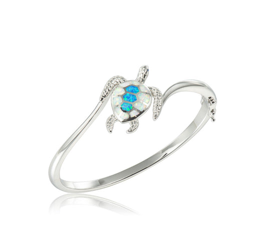 Opal Turtle Bangle Bracelet