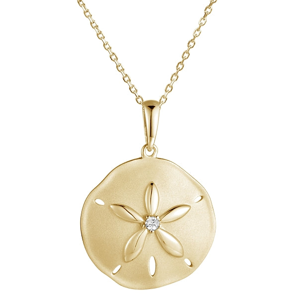 Gold Rhodium Sand Dollar Pendant