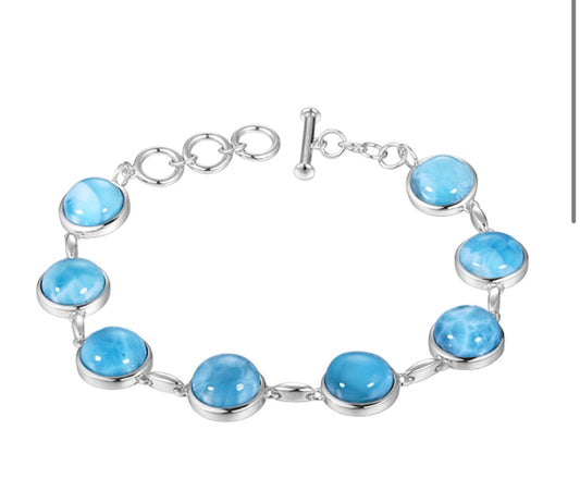 Circle Larimar Bracelet