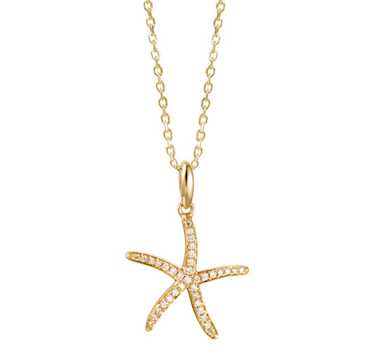 Diamond Starfish Pendant