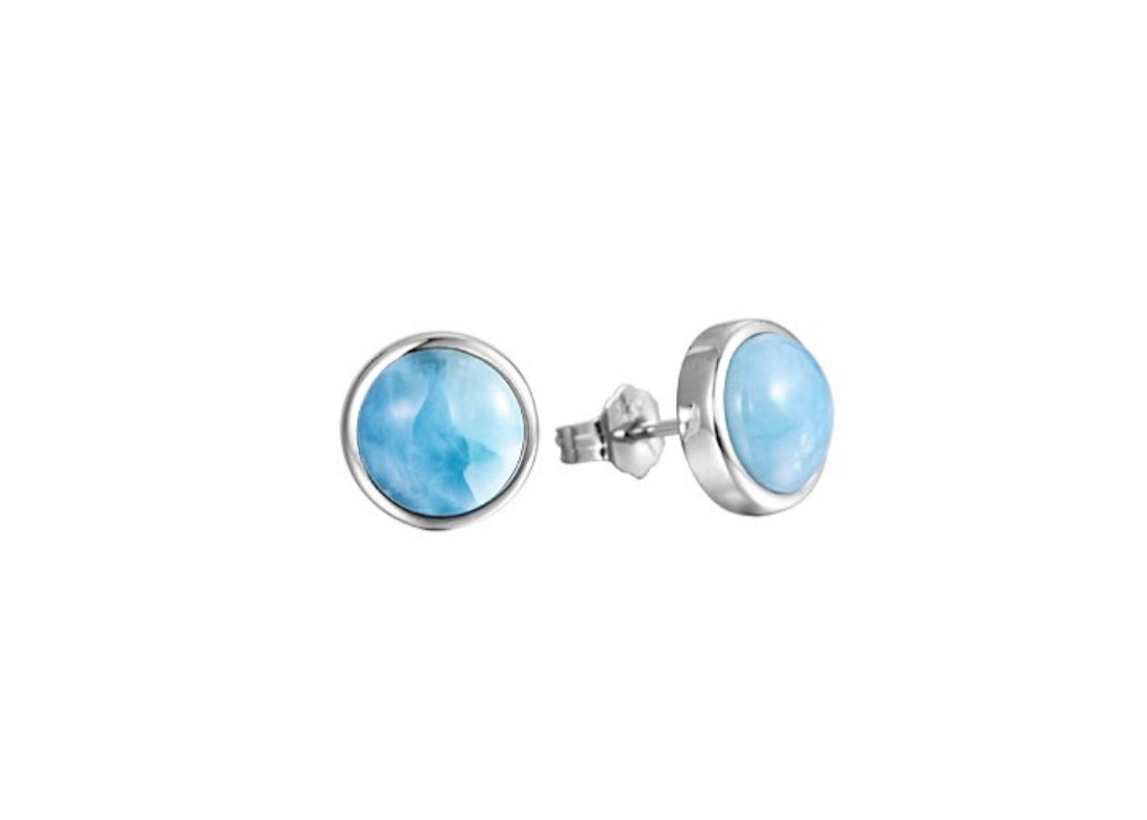 Larimar Stud Earrings