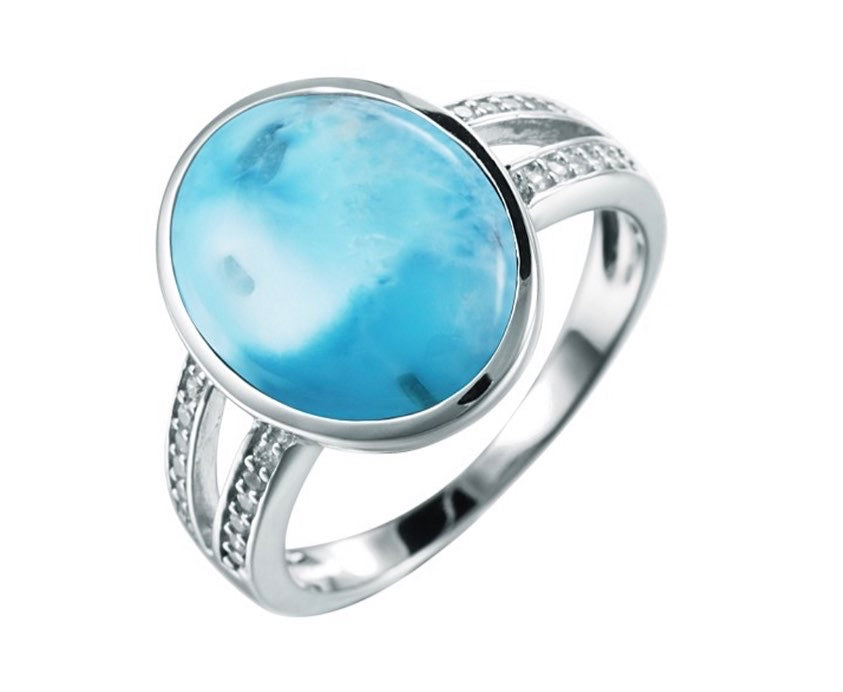 Larimar & Swarovski Larimar Ring