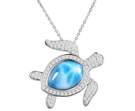 Larimar Turtle Pendant