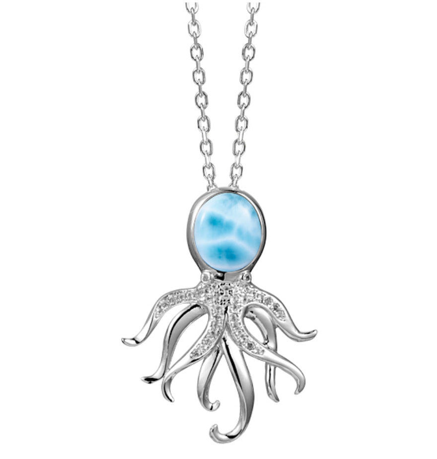 Larimar Octopus Pendant