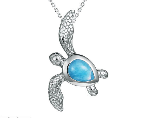 Larimar Turtle Pendant