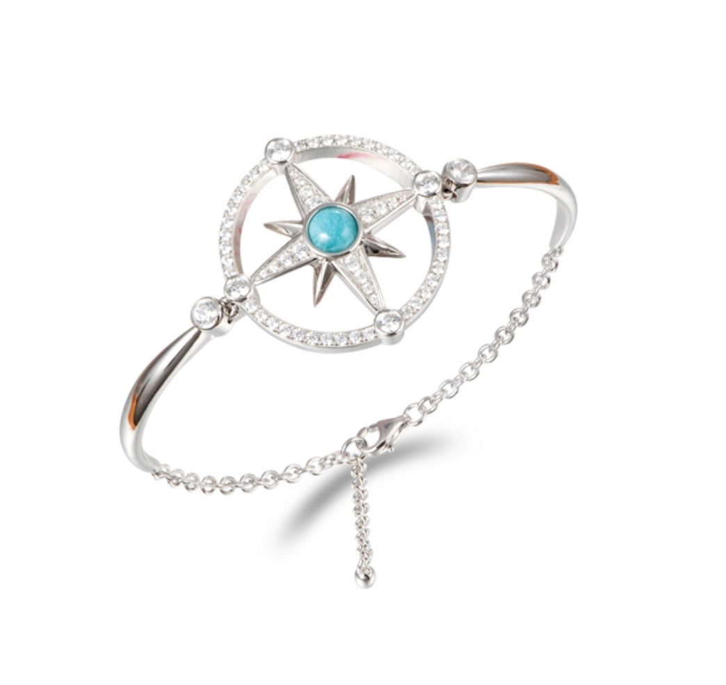 Larimar Compass Bracelet