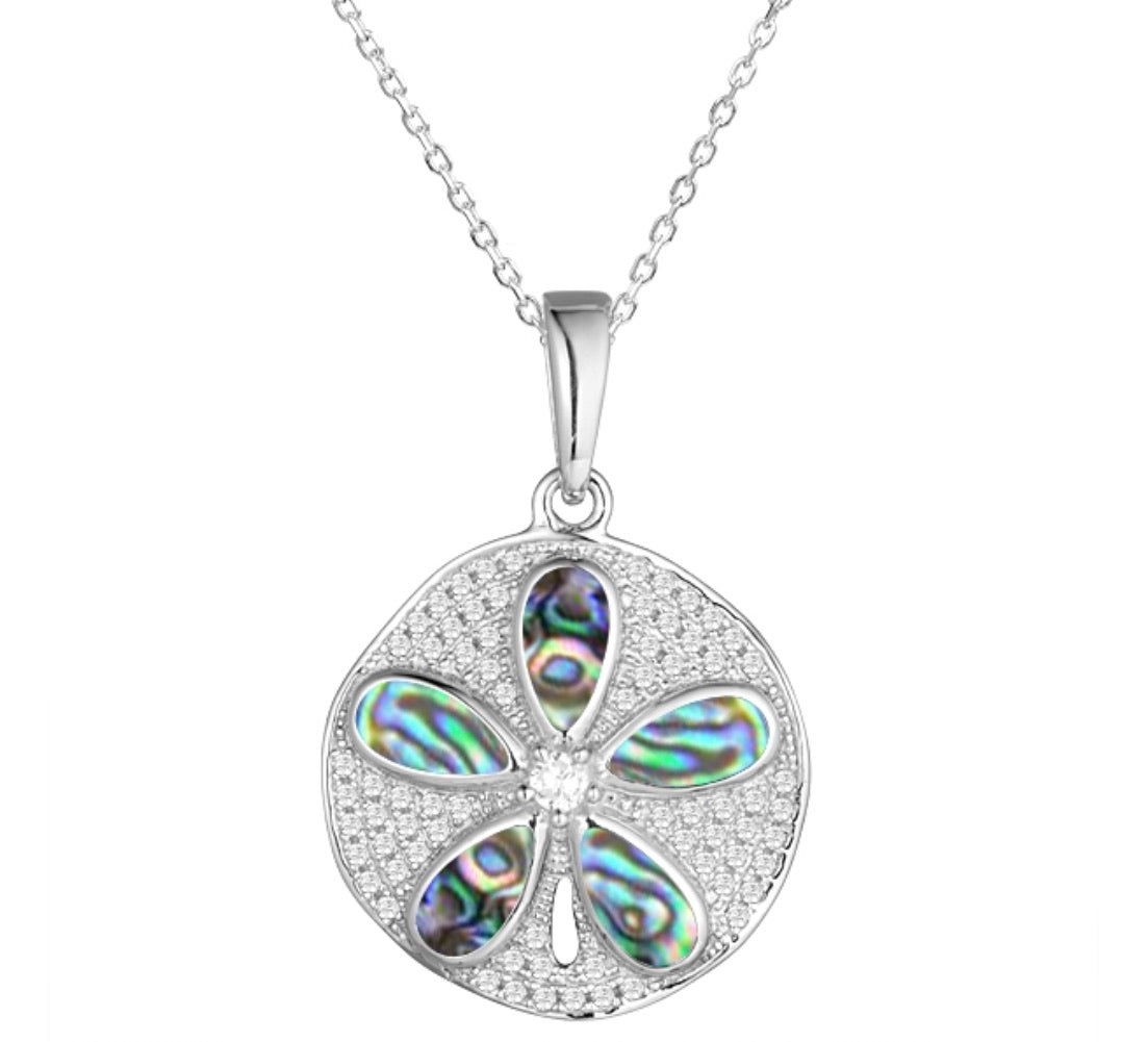 Abalone Sand Dollar Pendant