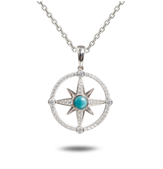 Larimar Compass Pendant