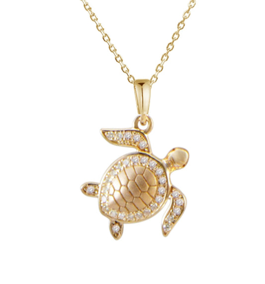 Diamond Turtle Pendant