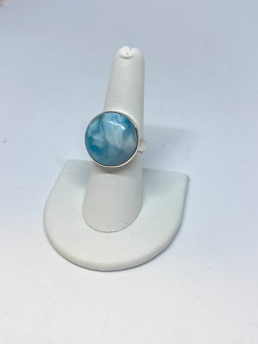 Round Larimar Ring
