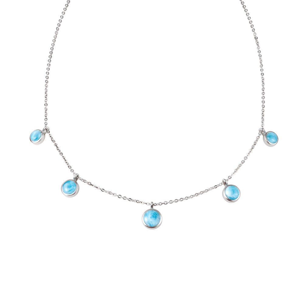 Larimar Circle Necklace