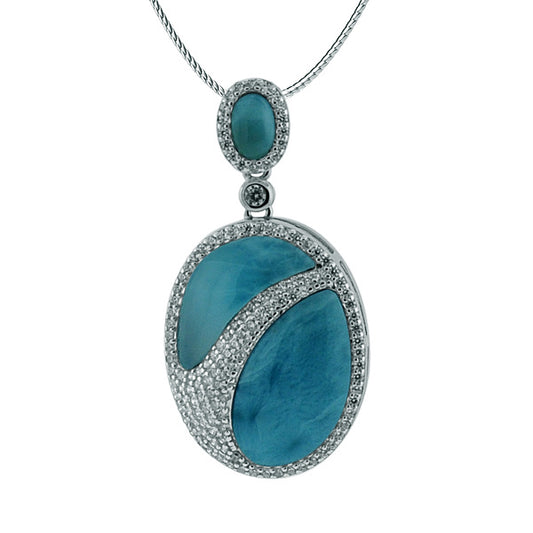 Larimar Oval Swarovski Pendant